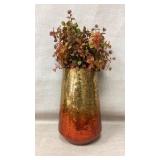 Gold And Orange Ombrï¿½ Glass Vase With Faux Florals