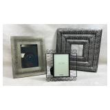 Group of 3 modern decorative metal picture frames