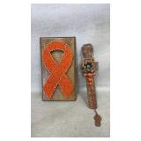 Yarn Art on Wood,Wooden /Copper Cross Wall Hanging