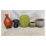 Vase Candle Light, Mushroom,Flower Vase, Pottery