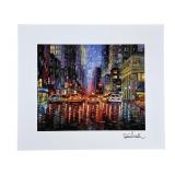 DANIEL WAL "RAINY MANHATTAN NIGHT" LITHOGRAPH