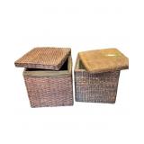 2 Weaved /Cloth Insert Large Baskets