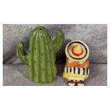 Vtg. Ceramic Salt & Pepper Shaker Set "Siesta Man