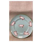 Vintage pig glass plate