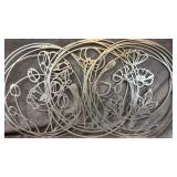 (3) Large Circular Silver-colored Metal Wall Art