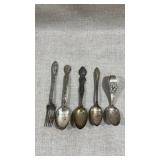 collection of antique sterling silver tableware
