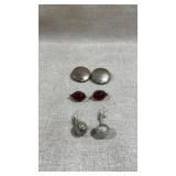 3 pairs os Vtg style sterling silver earrings