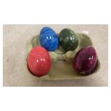 4 hand carved genuine Alabaster eggs