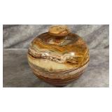 Hand-carved Apple Shaped Banded Green Onyx