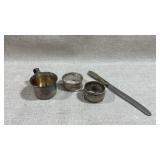 collection of antique sterling silver tableware