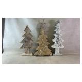 (3) Christmas tree statues