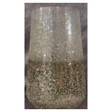Decorative Mosaic Glass Vase Gold & Silver/Clear