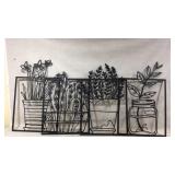 14x16 Metal Cacti and Flower Wall Decor