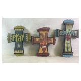 (3) Wooden FAITH Based Cross Religious
