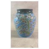 Signed Floral Ceramic /Stoneware Vase