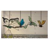 Hanging Metal and Glass Outside Decor, Butterfly,
