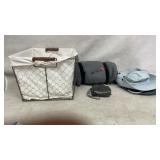 2 Outdoor Sun Hats, Travel Blanket, Wire Handled