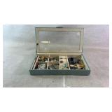 Jewelry box with costume jewelry & 925 necklace