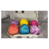 Italian Hand-carved Alabaster Eggs Multicolored,