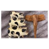 Vintage Cast Iron Stacked Pigs Door Stop, Vintage