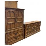 Vintage Wardrobe Armoire and 9 Drawer Dresser