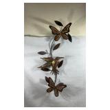 Vtg metal wall art features copper-toned
