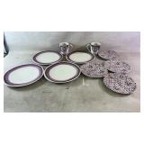 (10) purple Lenox market place plates & cups