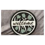 Rustic Floral Tulip Welcome Sign Outdoor Decor