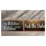 (2) Jetec Rustic Modern Humorous Signs Black &