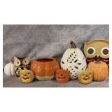 Fall/Halloween Decor, Multi-sized Pumpkins, Owls,