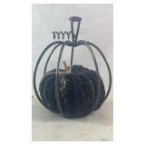 Mexican Wrought Iron Pumpkin with Plush Pumpkin