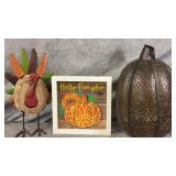 Pumpkin-shaped Metal Lantern Candle Holder,