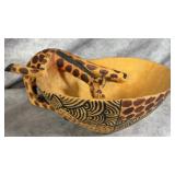 African Giraffe Drinking Decorative Bowl Hand