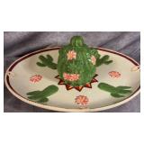 Bella Casa by Ganz Cactus Chip & Dip Plate Desert