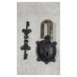Vintage Brass Turtle Shape Antique Padlock