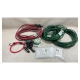 3 20+ foot extension cords, jeep utility knife,
