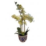Chinese Planter with Artificial Orchid