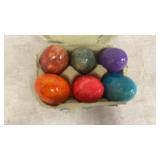 6 hand carved alabaster eggs