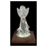 Vintage Dacra Crystal Glass Praying Angel,