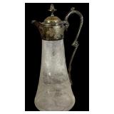 Antique Victorian-era Claret Jug Hand-etched