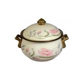 Vintage Brass Handle Cooking Pot With Lid Enamel