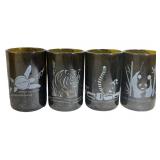 (4) Protect Our Wildlife Drinking Glasses, Tiger,
