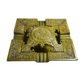 Vintage Japanese Large Heavy Iron Square Ashtray