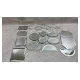 assortment of geometric glass craft and tabletop