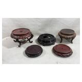 5 large vintage and antique Chinese carved
