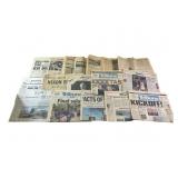 Assortment of vintage newspapers