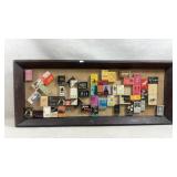 vintage framed matchbook collection display