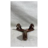 vintage hand-carved wooden triple-elephant stand