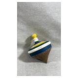 Large Vtg hand-turned wooden spinning top