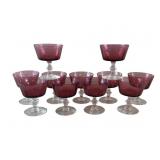 Cranberry Glass Dessert Cups